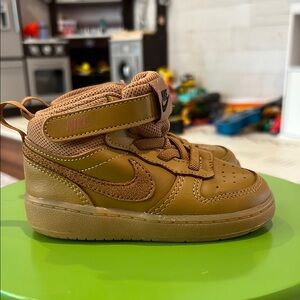 Nike Tan High-Top Sneakers with Suede Finish